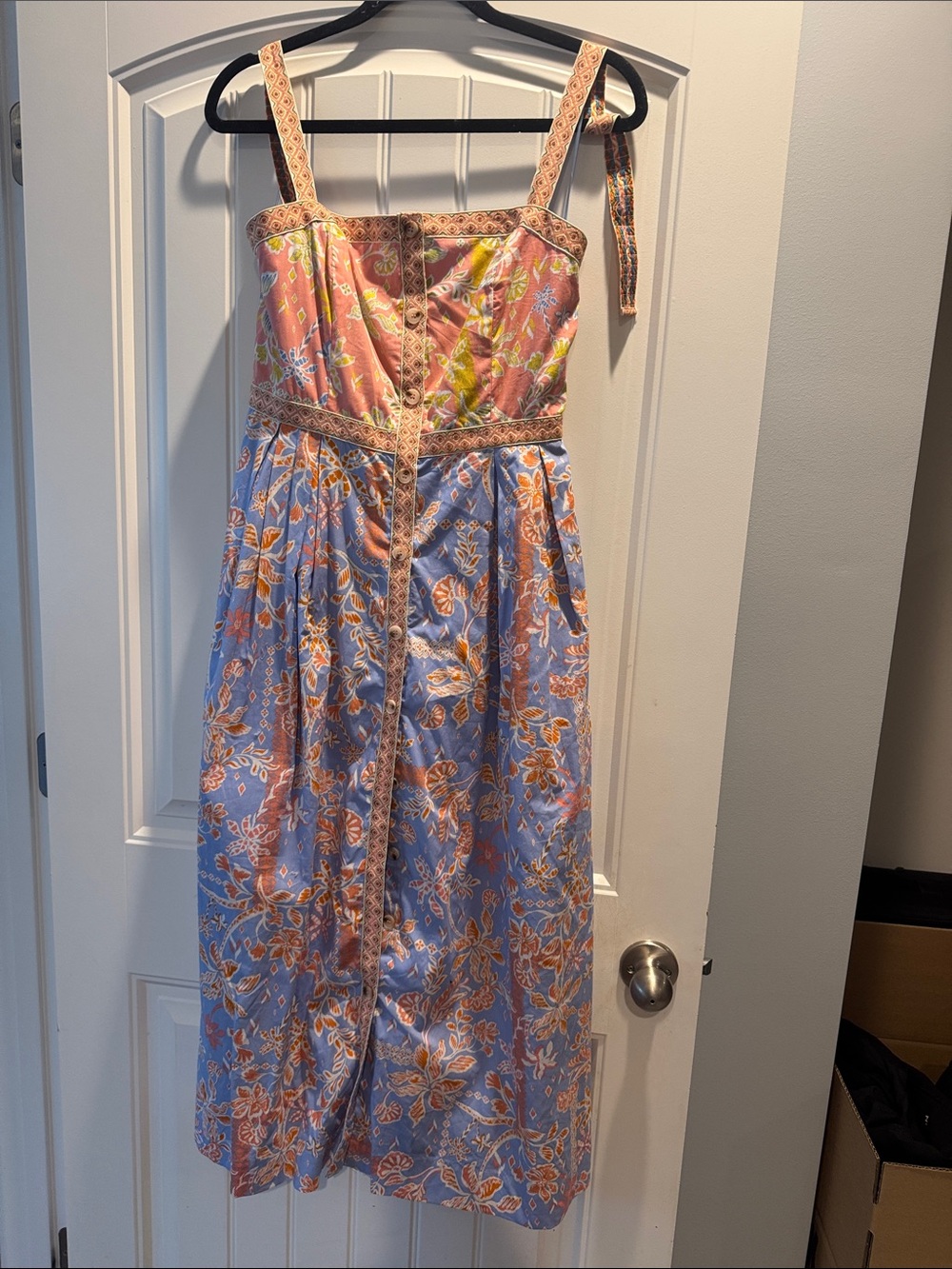 &Merci Floral Pink & Blue Button-Front Sundress
